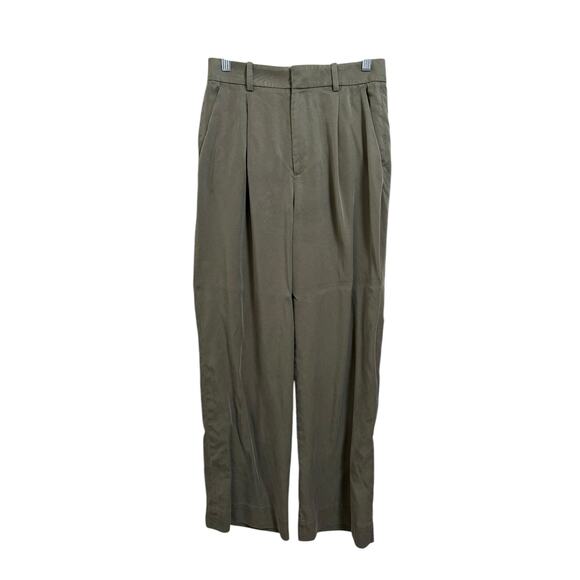 & Other Stories Women's Green Tapered Front High Rise Trouser Pants Size 4 - Picture 1 of 12